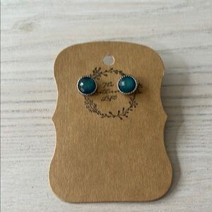 Elegant Silver and Blue Stud Earrings